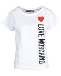 Love Moschino Round Neck Short Sleeve Slip On Printed T-shirt - White