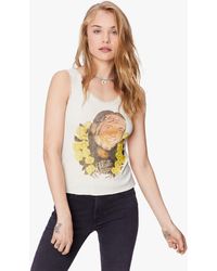 MadeWorn Willie Nelson Flowers Lace Tank Off White