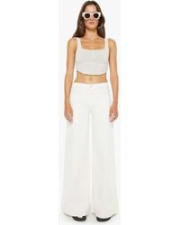 Mother - The Mid Rise Headliner Sneak Cream Puffs Jeans - Lyst