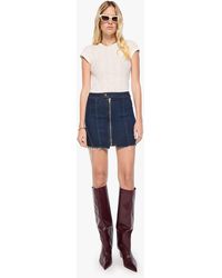 Mother - The Racer Vagabond Mini Fray Hard Stop Honey Skirt - Lyst