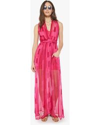 Natalie Martin - Nico Sleeveless Maxi W/ Sash Sea Glass Skirt - Lyst
