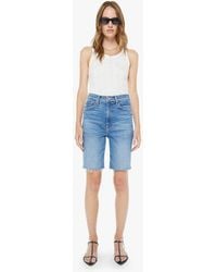 Mother - High Waisted Rider Bermuda Shorts Fray Float My Boat - Lyst