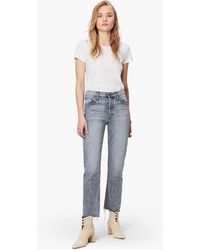 Mother The Tomcat Ankle Fray Static - Blue