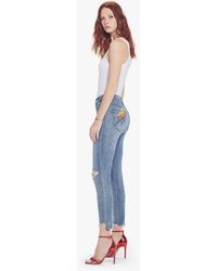 Mother The Stunner Ankle Step Fray Helter Skelter - Blue