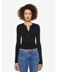 ÉTERNE - Long Sleeve Henley Top - Lyst