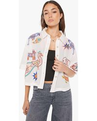 Mother - The Roomie Crop Electric Shirt - Lyst
