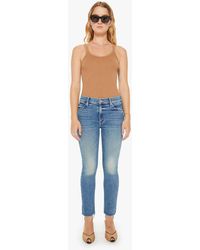 Mother - Petites The Lil' Mid Rise Dazzler Ankle Fray Riding The Cliffside Jeans - Lyst