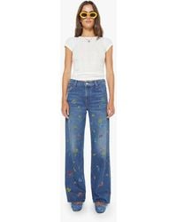 Mother - The Rerun Zip Sneak Field Of Flowers Jeans - Lyst