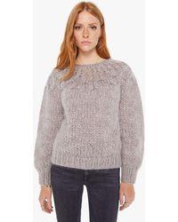 Maiami - Mohair Honeycomb Pleated Pullover Concrete Sweater - Lyst