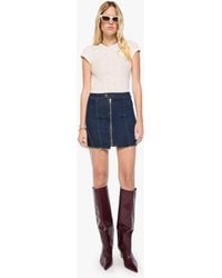 Mother - The Racer Vagabond Mini Fray Hard Stop Honey Skirt - Lyst