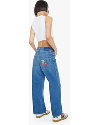 Mother - Petites The Lil Dodger Ankle Thumb With Cherries Jeans - Lyst