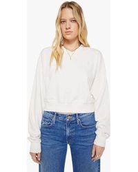 Mother - Eterne Cropped V-Neck Sweatshirt Bone - Lyst