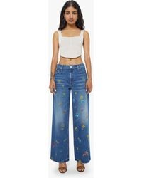 Mother - Petites The Lil Rerun Zip Sneak Field Of Flowers Jeans - Lyst