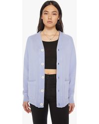 Velva Sheen - French Terry Cardigan Foggy Blue Sweater - Lyst