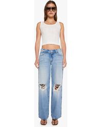 Mother - The Down Low Delinquent Zip Sneak Floral Frenzy Jeans - Lyst
