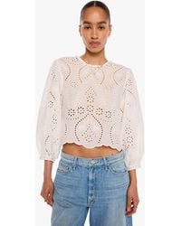 Natalie Martin - Lisa Top Athena Embroidery Salt - Lyst