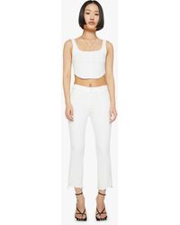 Mother - Petites The Lil Insider Crop Step Fray Fairest Of Them All Jeans - Lyst