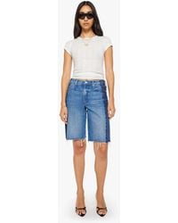 Mother - The Mid Rise Maven Bermuda Fray Double Stacked Jeans - Lyst