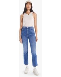 Mother High Waisted Smokin' Double Ankle - Blue