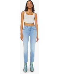 Mother - The Mid Rise Dazzler Crop Fray All Over The Map Jeans - Lyst