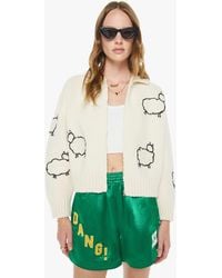 Mother - The Crop Raquette Cardigan Wool Plus Gang Shirt - Lyst