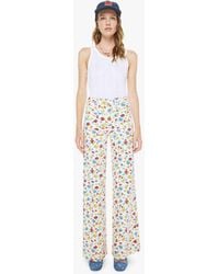 Mother - The Hustler Roller Patch Pocket Sneak Rose Bowl Jeans - Lyst