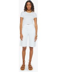 Mother - The Maven Bermuda Fray Picket Fence Jeans - Lyst