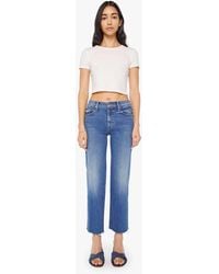 Mother - The Mid Rise Rambler Zip Ankle Fray Dugout Doobies Jeans - Lyst