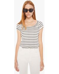 Mother - The Itty Bitty Scoop And White Stripe T-shirt - Lyst