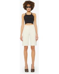 Mother - The Half-Pipe Bermuda Fray Act Natural Jeans - Lyst