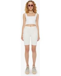 Mother - The Tomcat Bermuda Shorts Fray Cream Puffs Jeans - Lyst