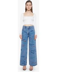 Mother - Snacks! The Mid Rise Double Dip Nerdy Alphabet Soup Jeans - Lyst