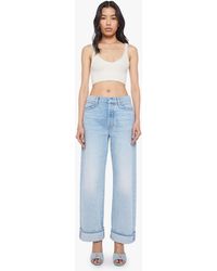 Mother - The Dodger Button Hover Cuff I Could Care Less Jeans - Lyst