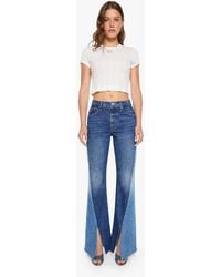 Mother - The Bookie Slit Twist Heel Fray Double Take Jeans - Lyst