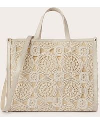 mötivi - Shopping bag in canvas e tessuto crochet - Lyst