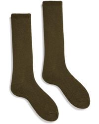 Lisa B New Basic Wool Cashmere Sock - Olive - Green