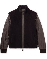 James Purdey & Sons - Convertible Leather-trimmed Wool-bouclé And Shell Jacket - Lyst