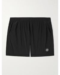 Stone Island - Straight-Leg Mid-Length Logo-Appliqued Econyl Nylon Metal Swim Shorts - Lyst