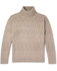 ZEGNA - Jacquard-Knit Wool Rollneck Sweater - Lyst