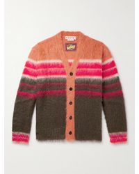 Marni - Striped Mohair-Blend Cardigan - Lyst