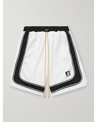 Rhude - Wide-Leg Logo-Print Mesh Drawstring Shorts - Lyst