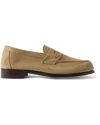 George Cleverley - Cannes Suede Penny Loafers - Lyst