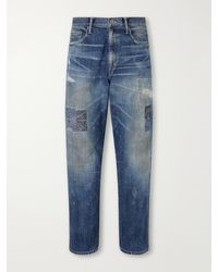 Neighborhood - Savage Straight-Leg Distressed Embroidered Jeans - Lyst