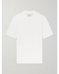 Brunello Cucinelli - Ribbed Jersey Henley T-Shirt - Lyst