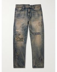 Neighborhood - Savage Slim-Fit Straight-Leg Distressed Selvedge Jeans - Lyst