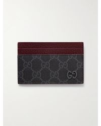 Gucci - Portacarte in tela spalmata e pelle zigrinata con monogramma GG Supreme - Lyst