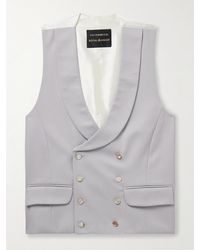 Favourbrook - Slim-fit Shawl-collar Double-breasted Wool-twill And Satin Waistcoat - Lyst