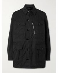 Tom Ford - Leather-Trimmed Cotton-Twill Field Jacket - Lyst
