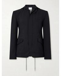 Sacai - Grain De Poudre And Shell Hooded Blazer - Lyst