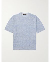 Loro Piana - Tori T-Shirt aus einer Leinen-Seidenmischung in Rippstrick - Lyst